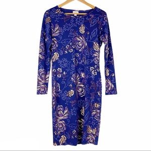 LuLaRoe Long Sleeve Debbie Floral Metallic Dress